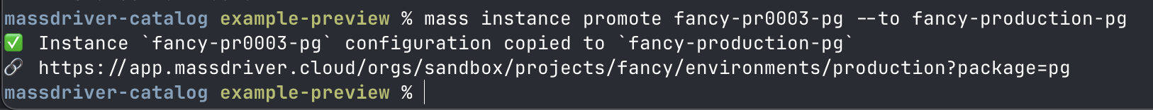Promoting an instance config from the CLI